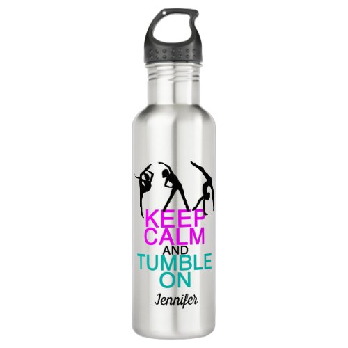 Keep Calm Tumble On Gymnastics Stainless Steel Water Bottle