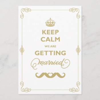 Keep Calm Two Mustache Classic Vintage Gay Wedding Invitation by fatfatin_box at Zazzle