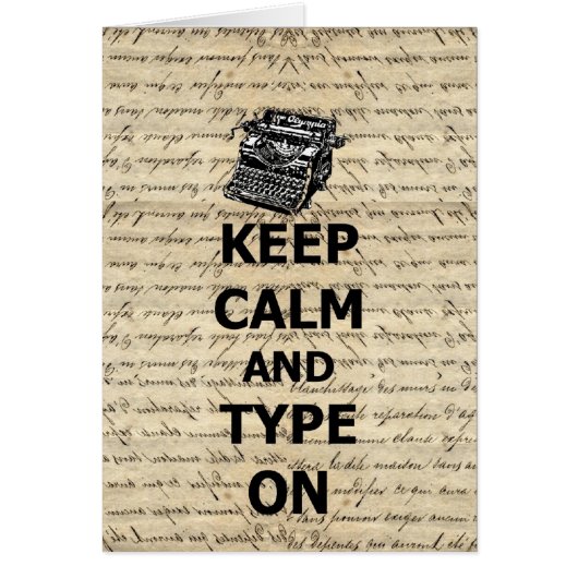 Keep calm & type on cards (Front)