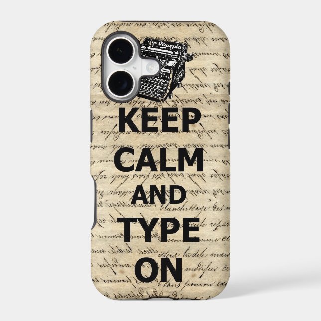 Keep calm & type on iphone case (Back)