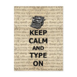 Keep calm & type on postcard Keep calm & type on postcard