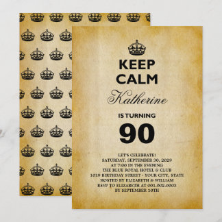 Keep Calm Vintage Milestone Birthday Party Invite