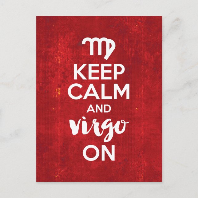 Keep Calm Virgo On Birthday Astrology Postcard (Front)