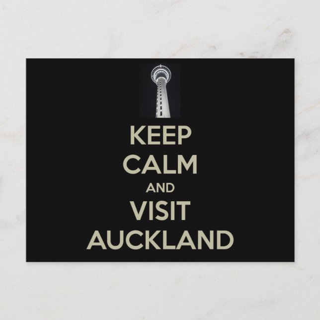 keep calm visit auckland postcard (Front)