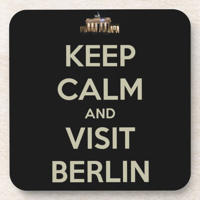 keep calm visit berlin beverage coaster (Front)