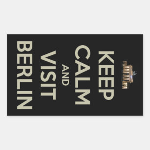 keep calm visit berlin rectangular sticker