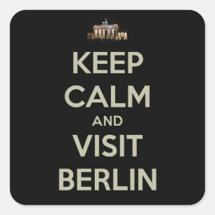 keep calm visit berlin square sticker