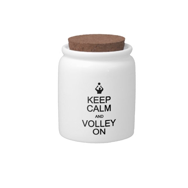Keep Calm & Volley On custom candy jar (Front)
