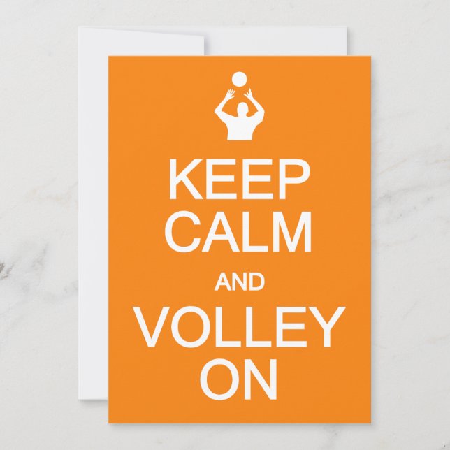 Keep Calm & Volley On invitation, customize Invitation (Front)