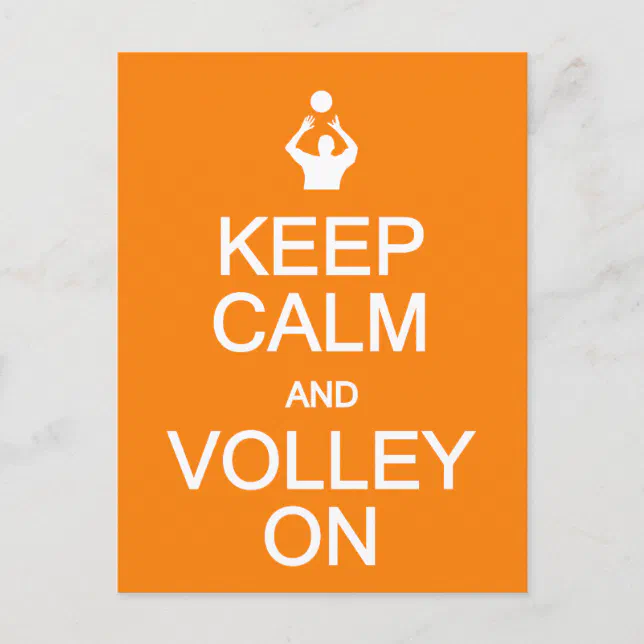 Keep Calm & Volley On postcard, customize Postcard Zazzle