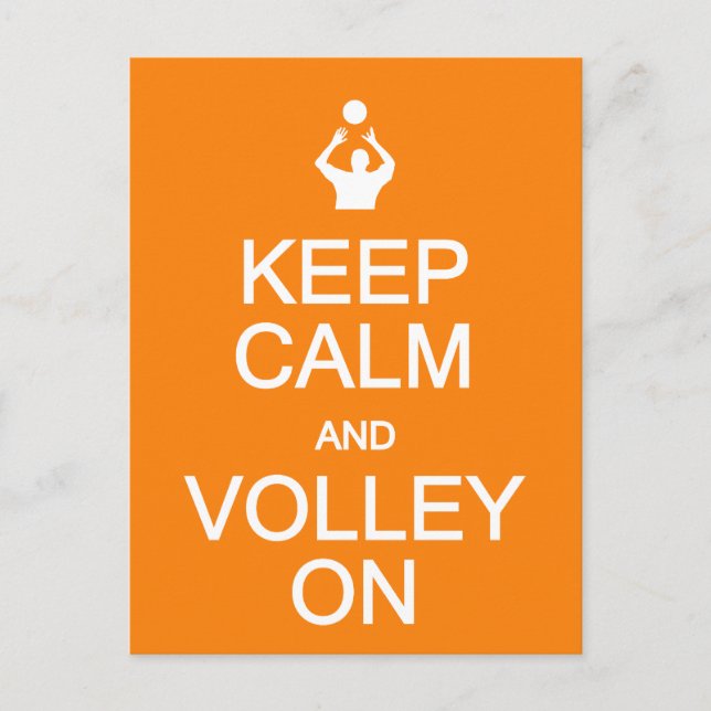 Keep Calm & Volley On postcard, customize Postcard (Front)