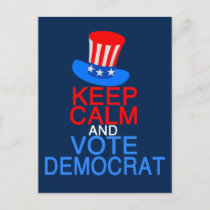 Keep Calm Vote Democrat Funny Political Election Postcard