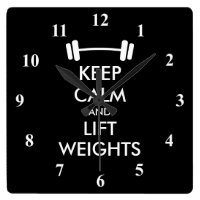 Keep Calm weightlifting wall clock for fitness gym