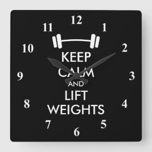 Keep Calm weightlifting wall clock for fitness gym