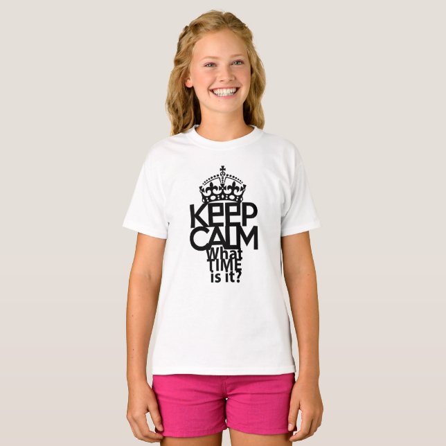 KEEP CALM WHAT TIME IS IT? BY MASANSER T-Shirt (Front Full)