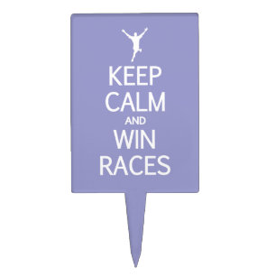 Keep Calm & Win Races custom color cake topper