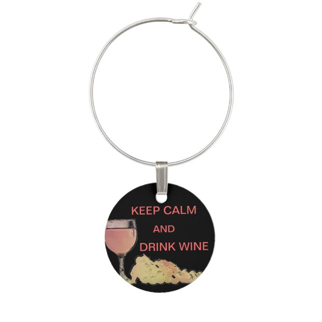 Keep Calm Wine Charm (Front)