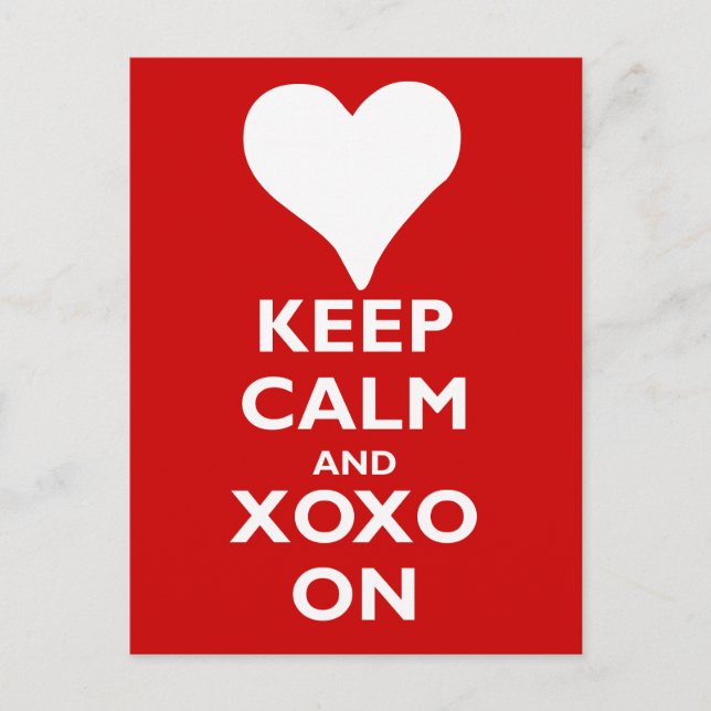 Keep Calm with Hugs and Kisses Postcard (Front)