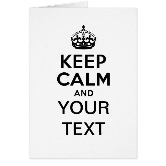 Keep Calm with Your Text Cards (Front)