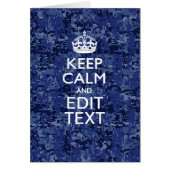 Keep Calm Your Text on Blue Digital Camouflage (Front)