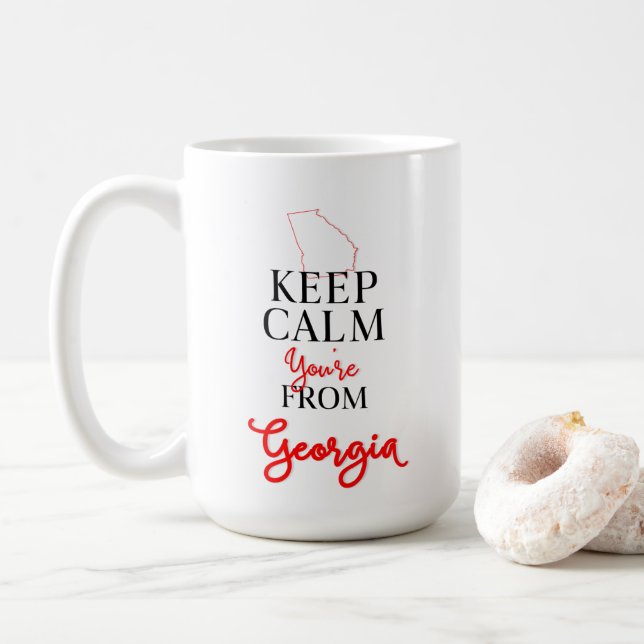 Keep Calm You're from Georgia Coffee Mug (With Donut)