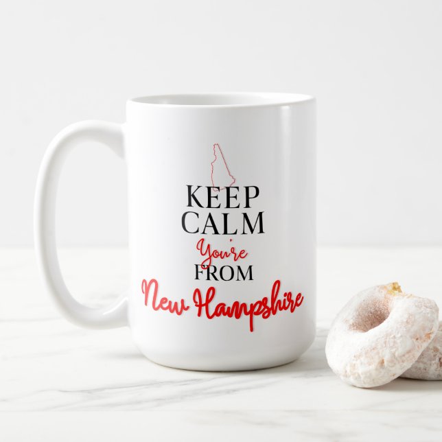 Keep Calm You're from New Hampshire Coffee Mug (With Donut)