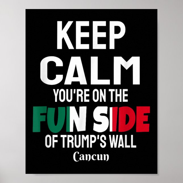 Keep Calm Youre On The Fun Side Of Trumps Wall  Poster (Front)