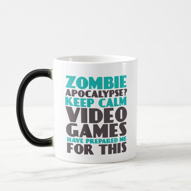 Keep Calm Zombie Apocalypse Gamers Funny Mug (Left)