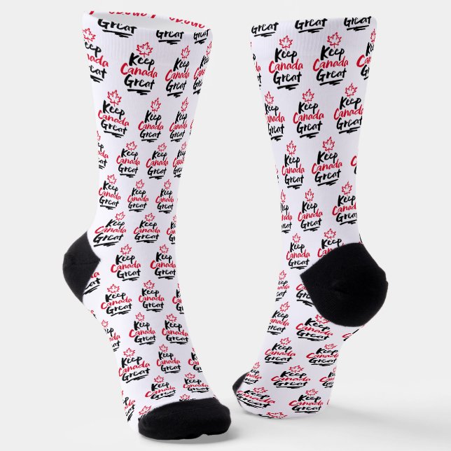 Keep Canada Great! Canada's not for sale Canadian  Socks (Angled)