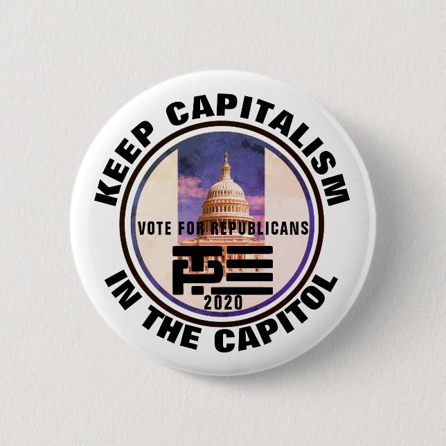 Keep Capitalism in the Capitol Button (Front)