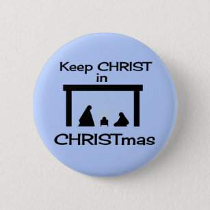 KEEP CHRIST IN CHRISTMAS  Lot of 3 BUTTONS Large 2 1/4" pin pinback badges XMAS 