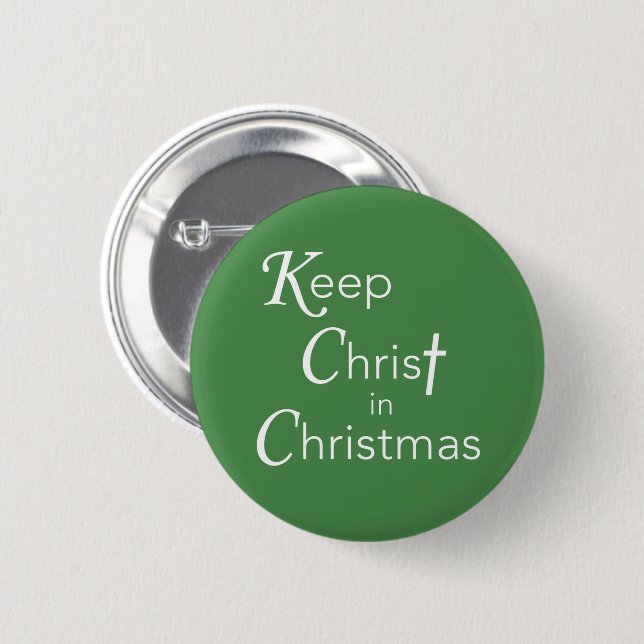 Keep Christ in Christmas Button, Round Pinback Button (Front & Back)