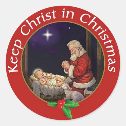 Keep Christ In Christmas Classic Round Sticker