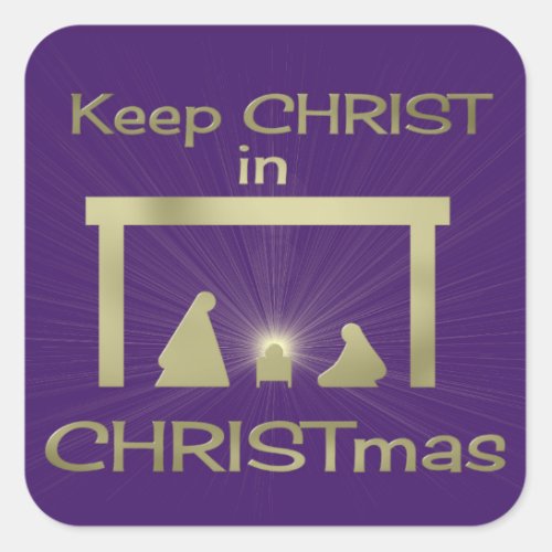 Keep Christ In Christmas Colorful Square Stickers