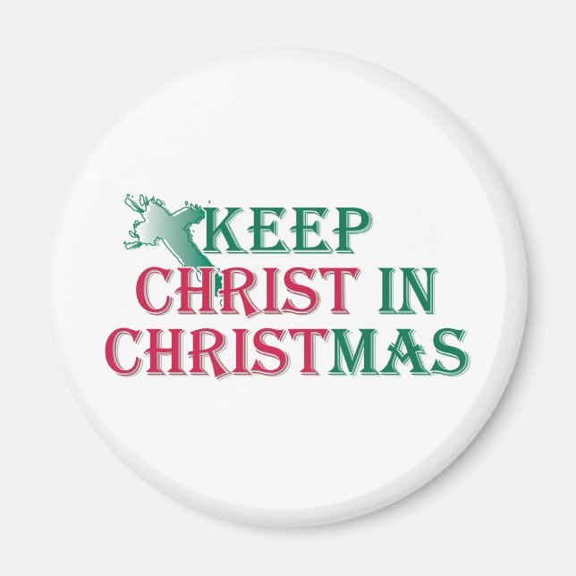 Keep Christ in Christmas - cross Magnet (Front)