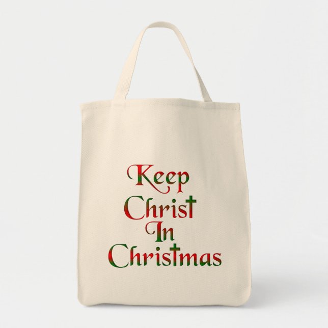 Keep Christ In Christmas Fabric Tote Bag (Front)