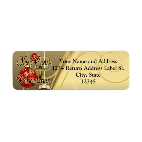 Keep Christ in Christmas GoldRed Christian Label