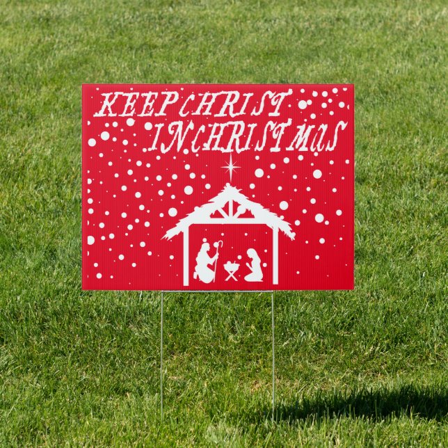 Keep Christ In Christmas Joy Nativity Sign (Insitu)