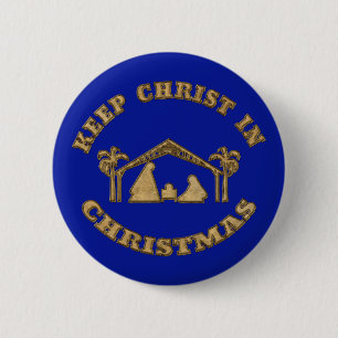 Keep Christ In Christmas Nativity Badge Pin