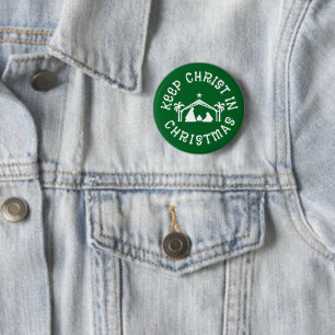 KEEP CHRIST IN CHRISTMAS Nativity Button