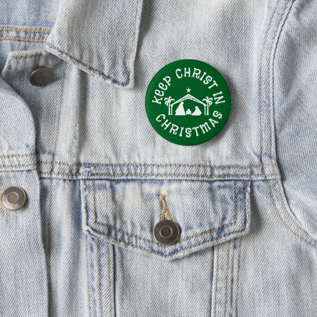 KEEP CHRIST IN CHRISTMAS Nativity Button (In Situ)