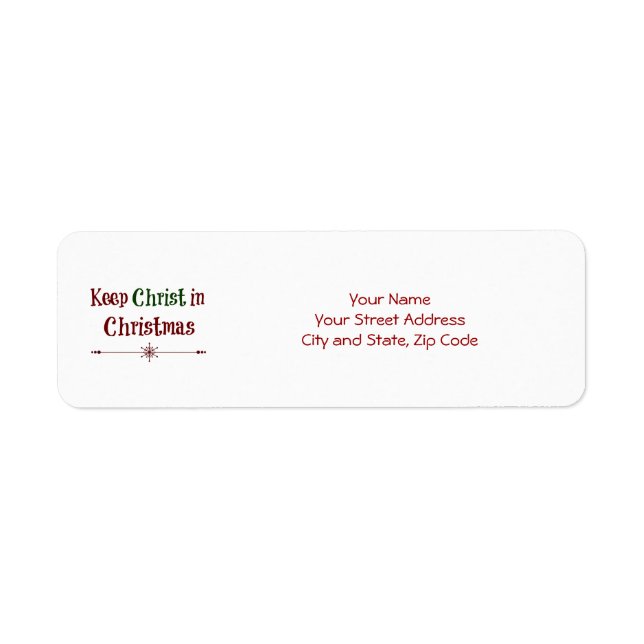 Keep Christ in Christmas Quote Label (Front)