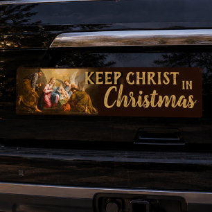 Keep Christ in Christmas Religious Nativity Manger Car Magnet