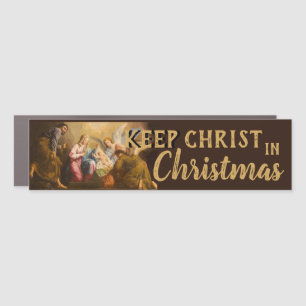 Keep Christ in Christmas Religious Nativity Manger Car Magnet