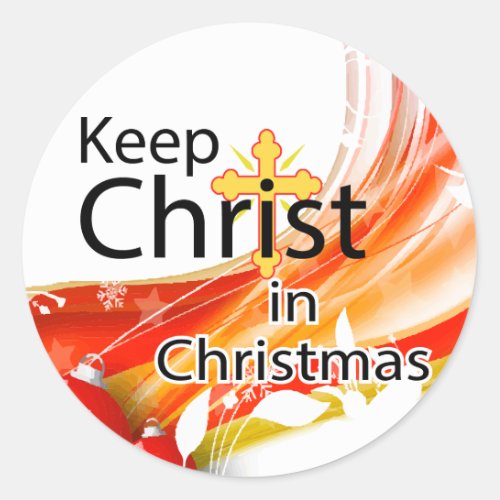Keep Christ in Christmas Swirl Classic Round Sticker