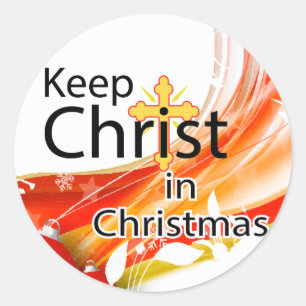 Keep Christ in Christmas, Swirl Classic Round Sticker