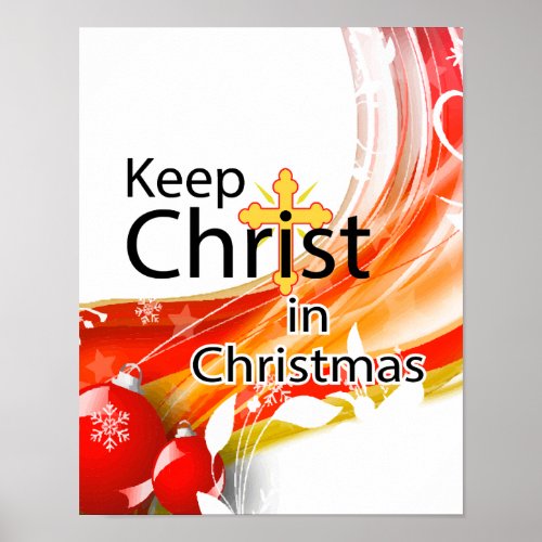 Keep Christ in Christmas Swirl Poster