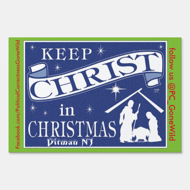 Keep Christ in Christmas Yard Sign Pitman Edition (Back)
