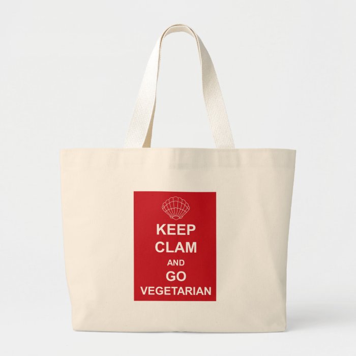 KEEP CLAM AND GO VEGETARIAN CANVAS BAG