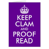 Keep Clam and Proof Read (Front)